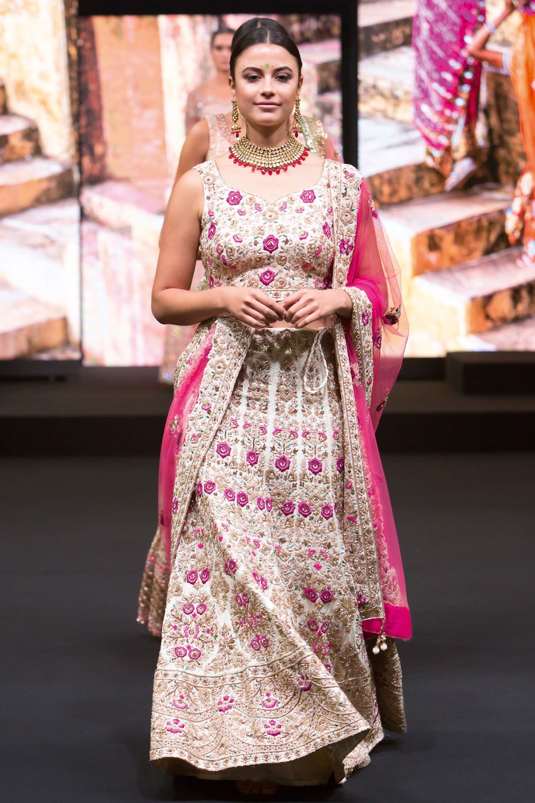 Ivory Bridal Lehenga with Dabka and Zardozi Work