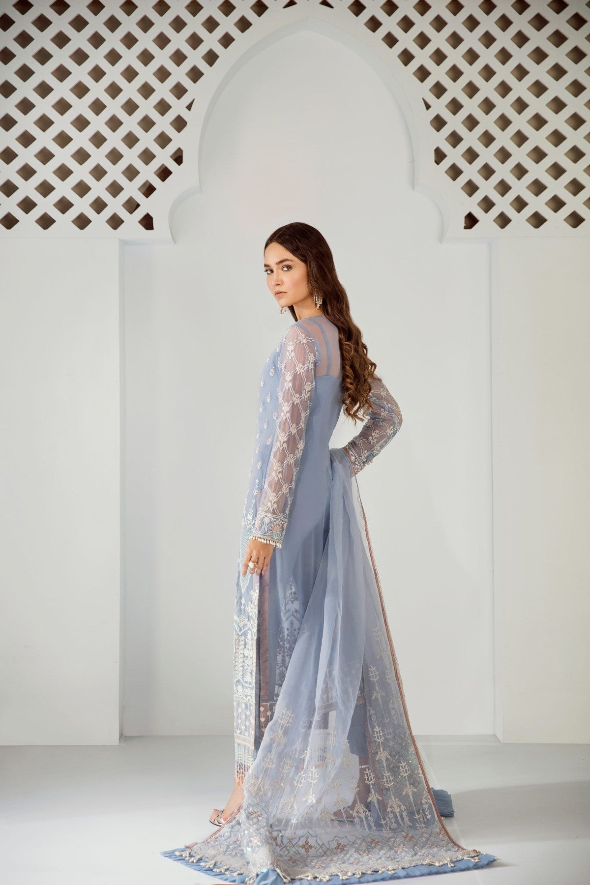 Chiffon Stitched Luxury Suit-3