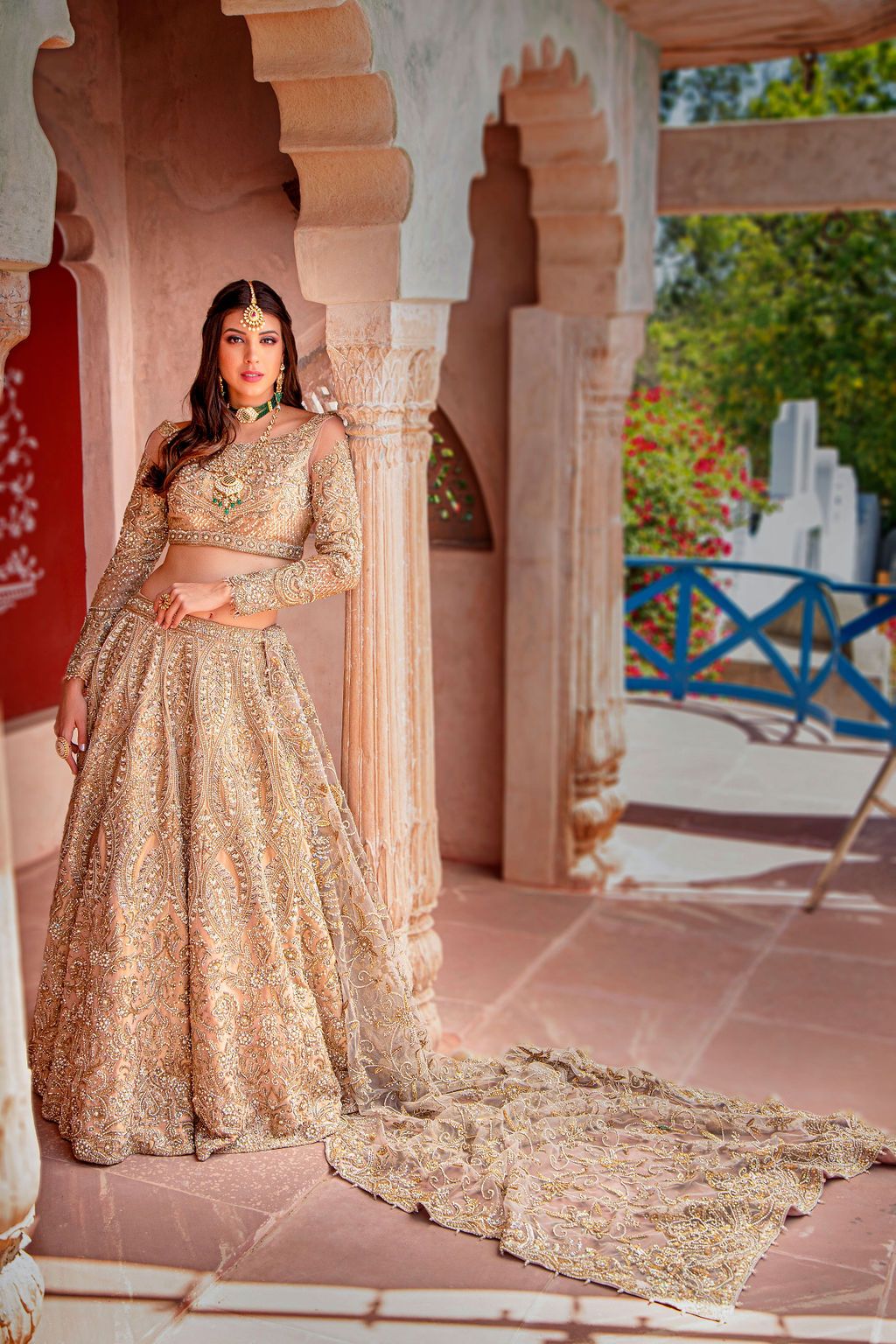 Bridal Lehnga with Heavy scarf