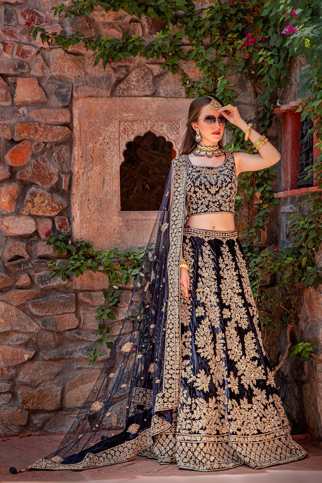 Navy Bridal Lehenga
