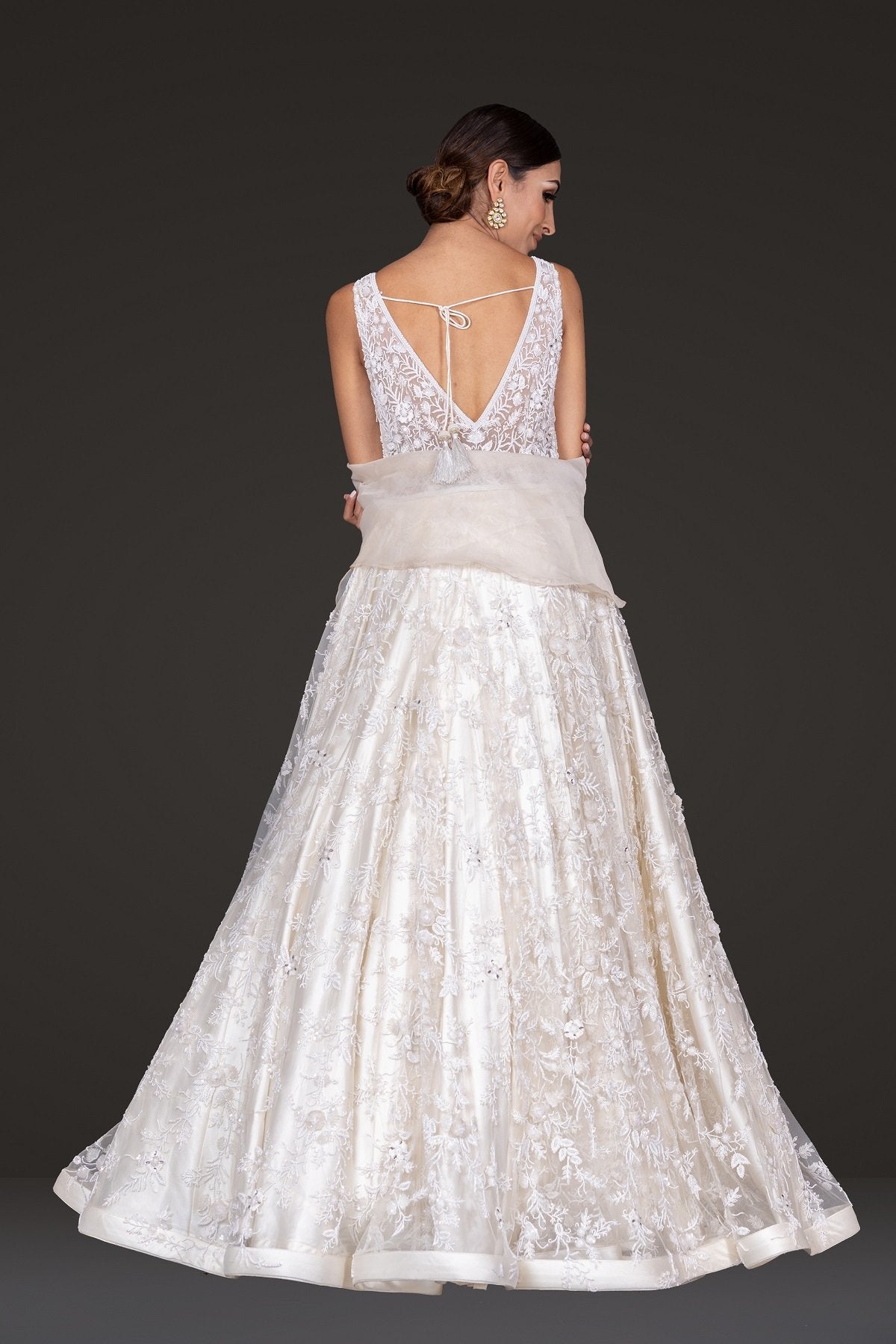 White Embroidered Gown