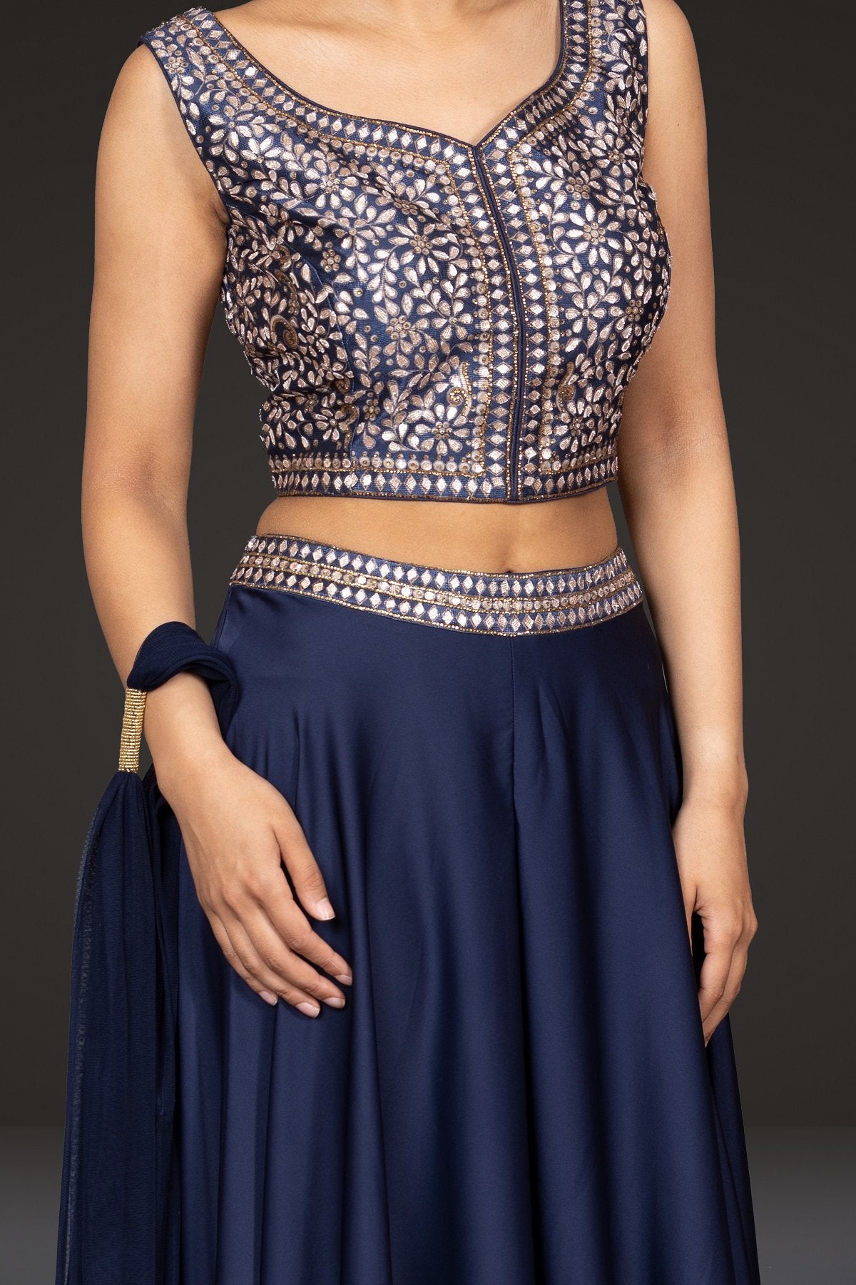 Indo-western Digital Printed top with flaired pants