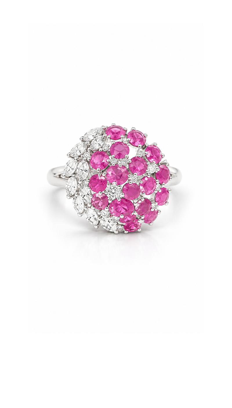 Pink Row Ring