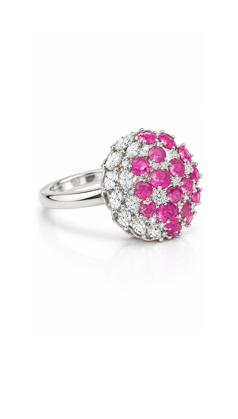 Pink Row Ring