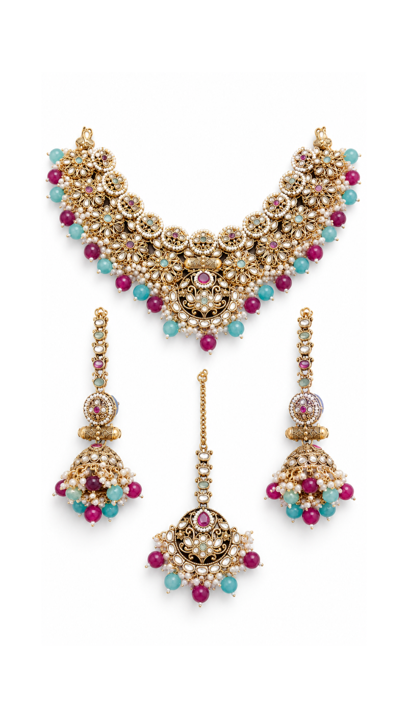 Meenakari Peacock Set