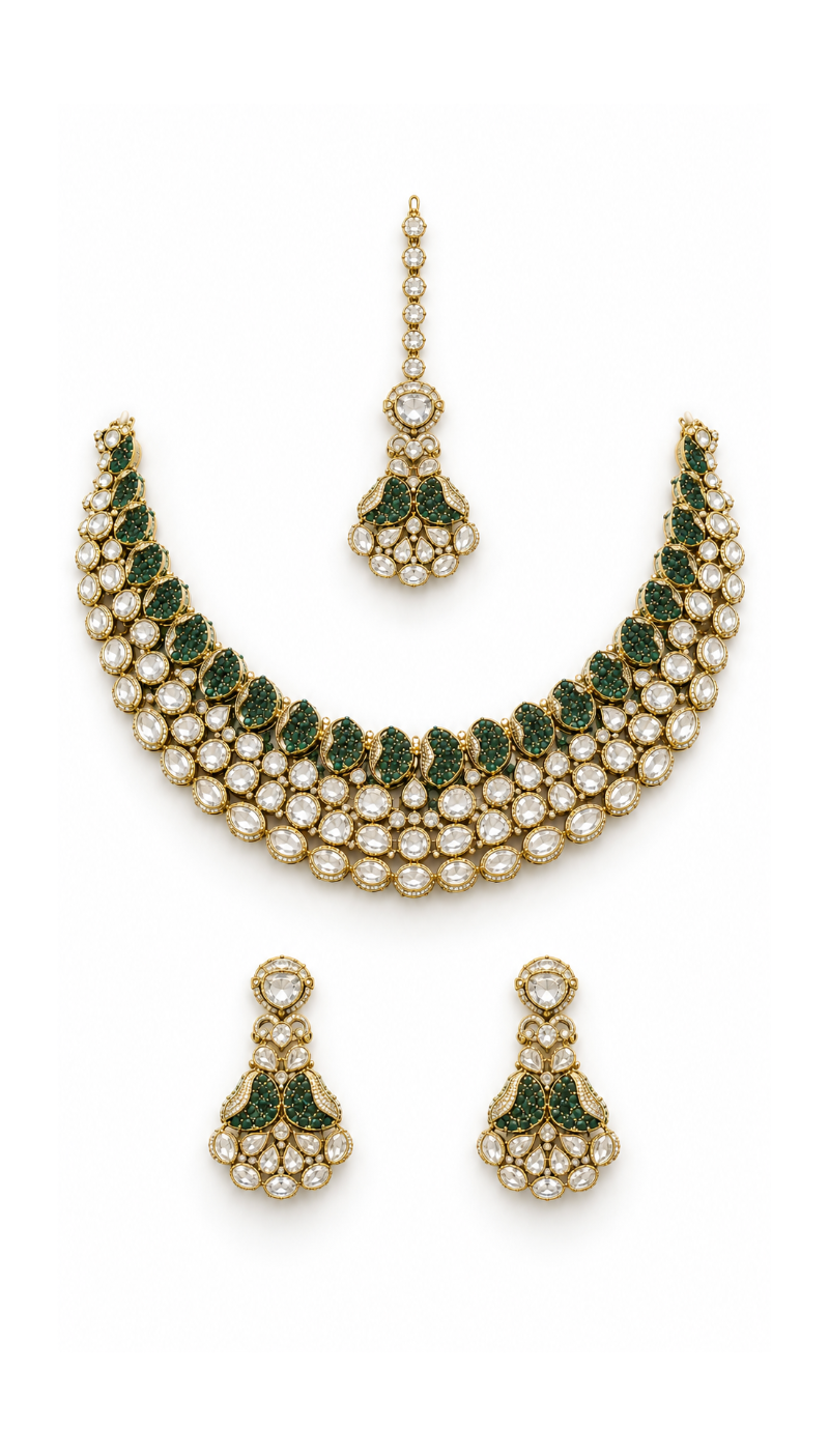 Emerald Polki Set