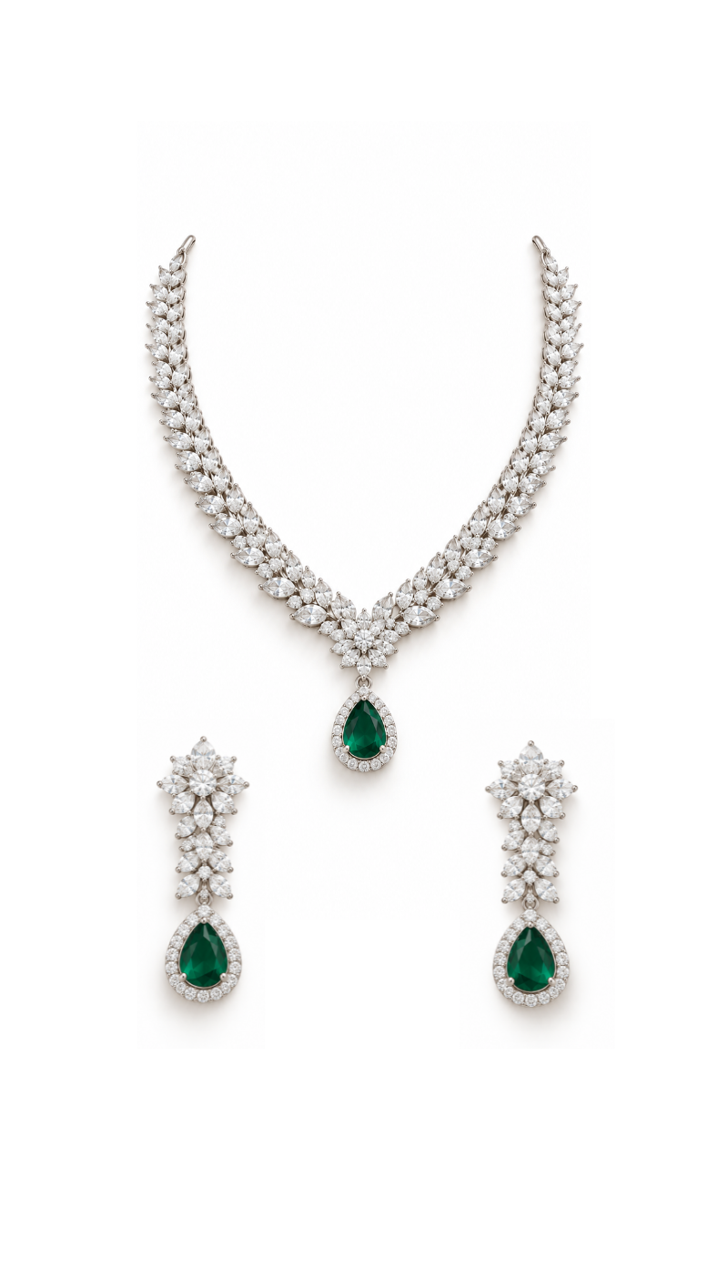 Elara Emerald Necklace Set