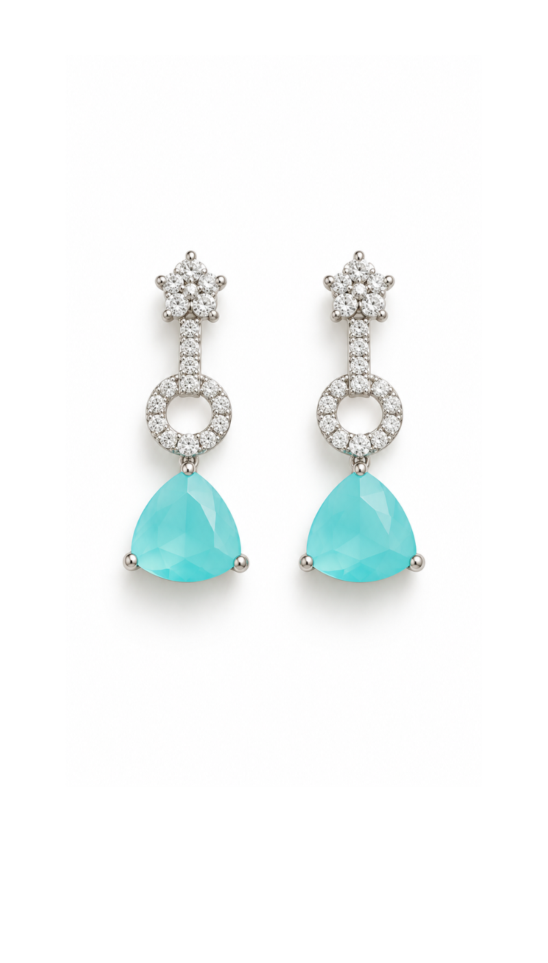 Aqua American Diamond Necklace Set