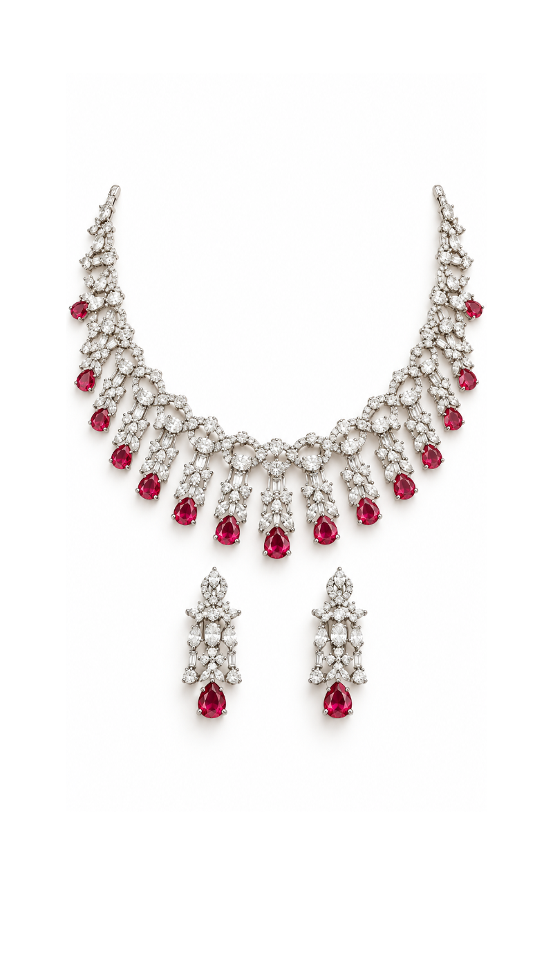 Ruby Pink Necklace Set