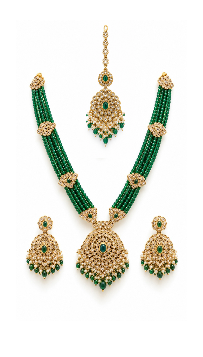Emerald Pearl Heritage Necklace Set