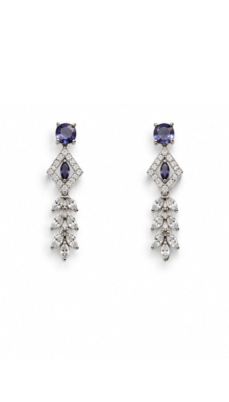 American Diamond Fringe Necklace Set