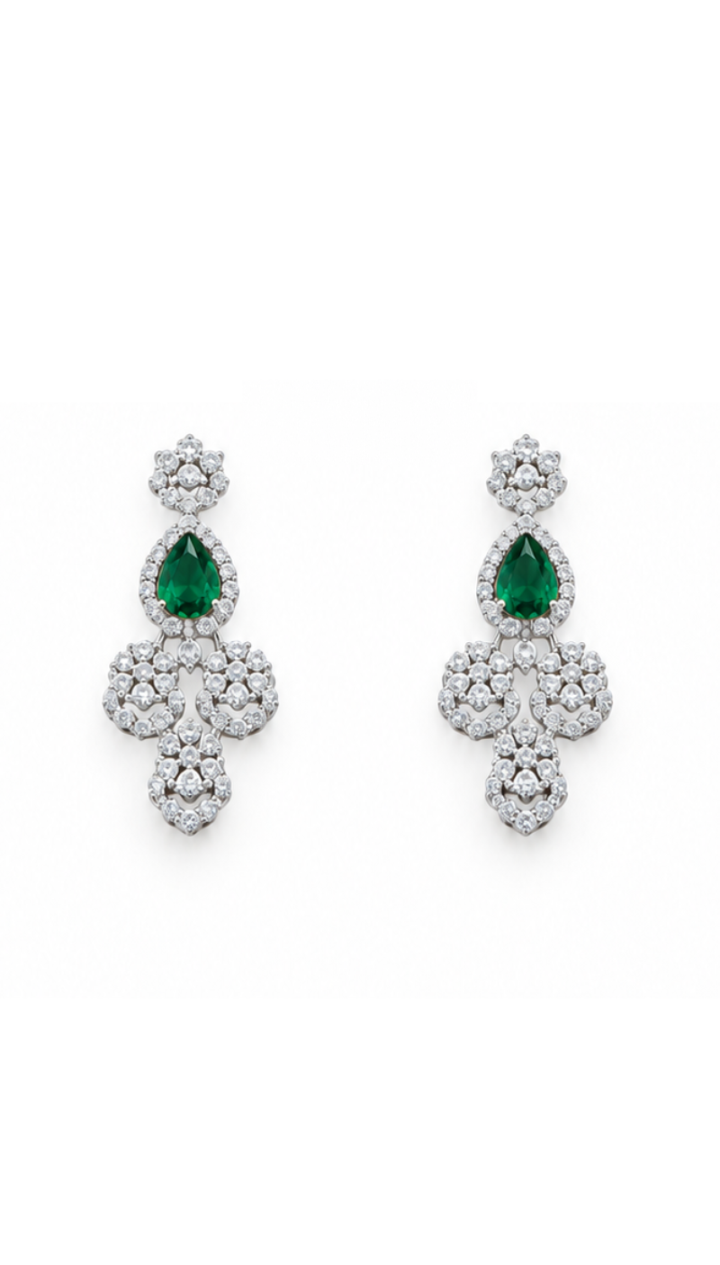 Emerald Statement Necklace Set