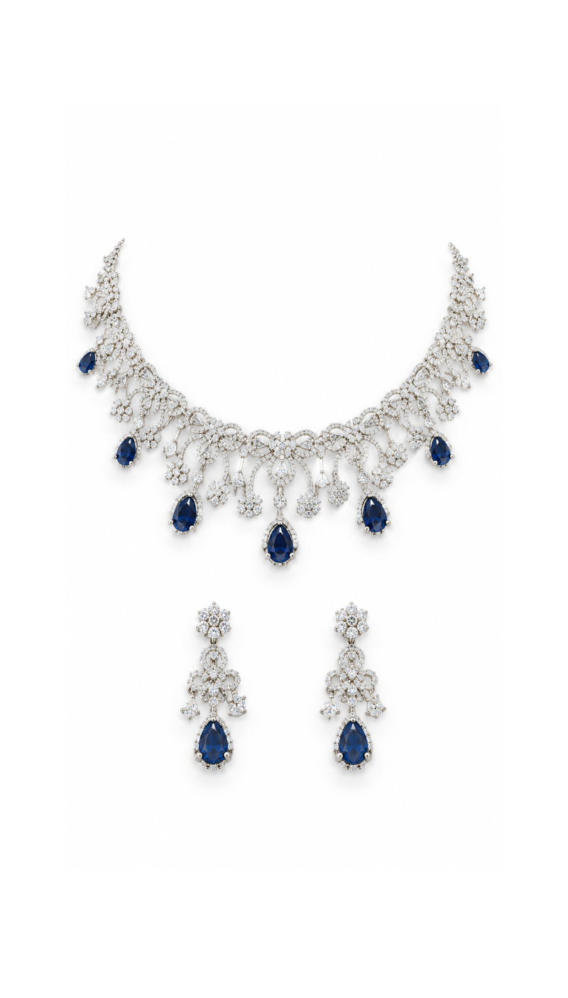 Sapphire Statement Necklace Set