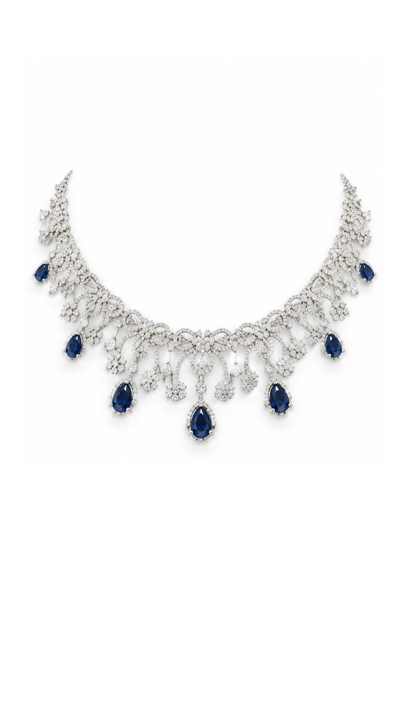 Sapphire Statement Necklace Set