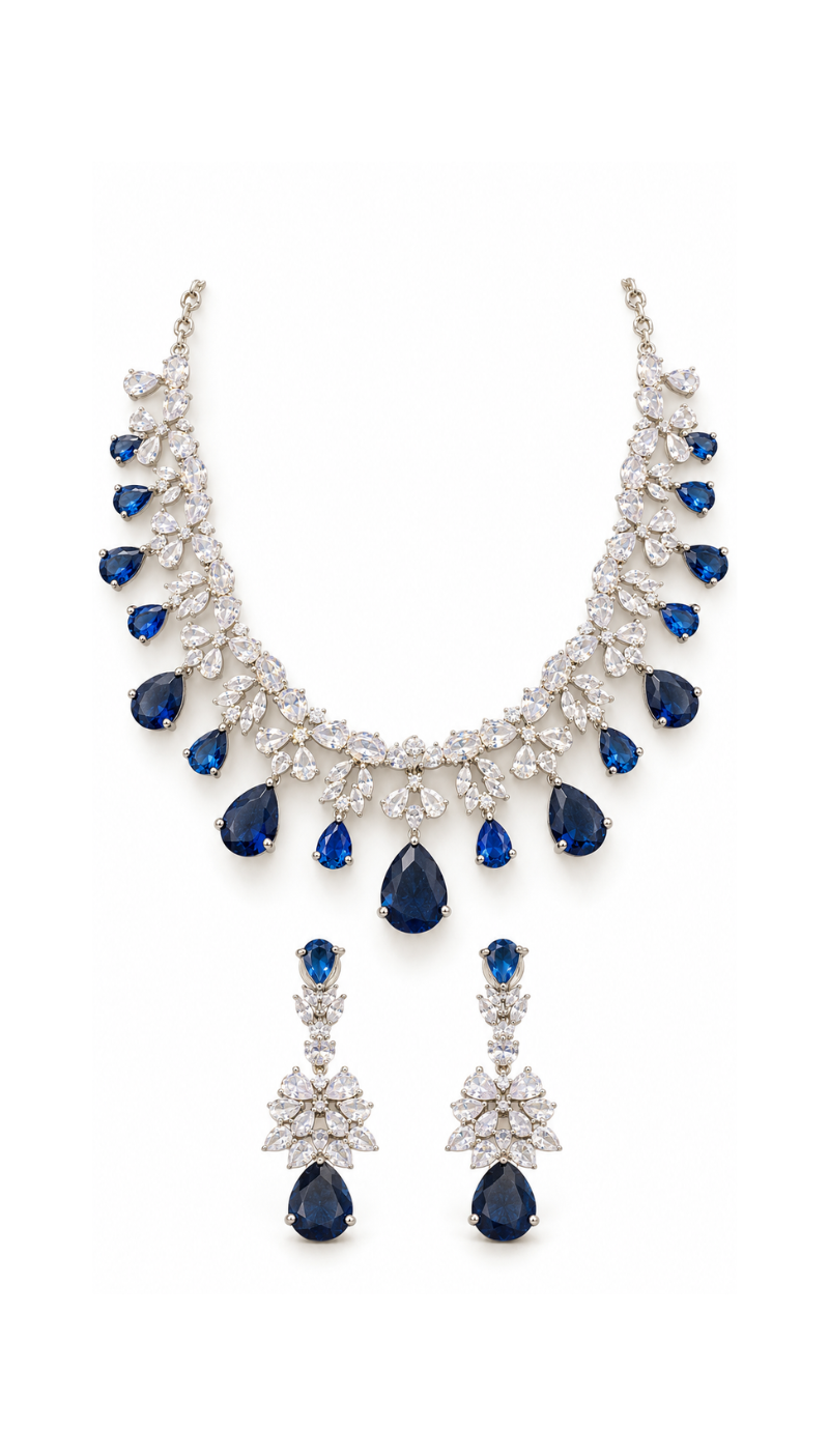Sapphire Elegant Necklace Set