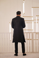 BLACK SEQUENCE EMBROIDERY SHERWANI