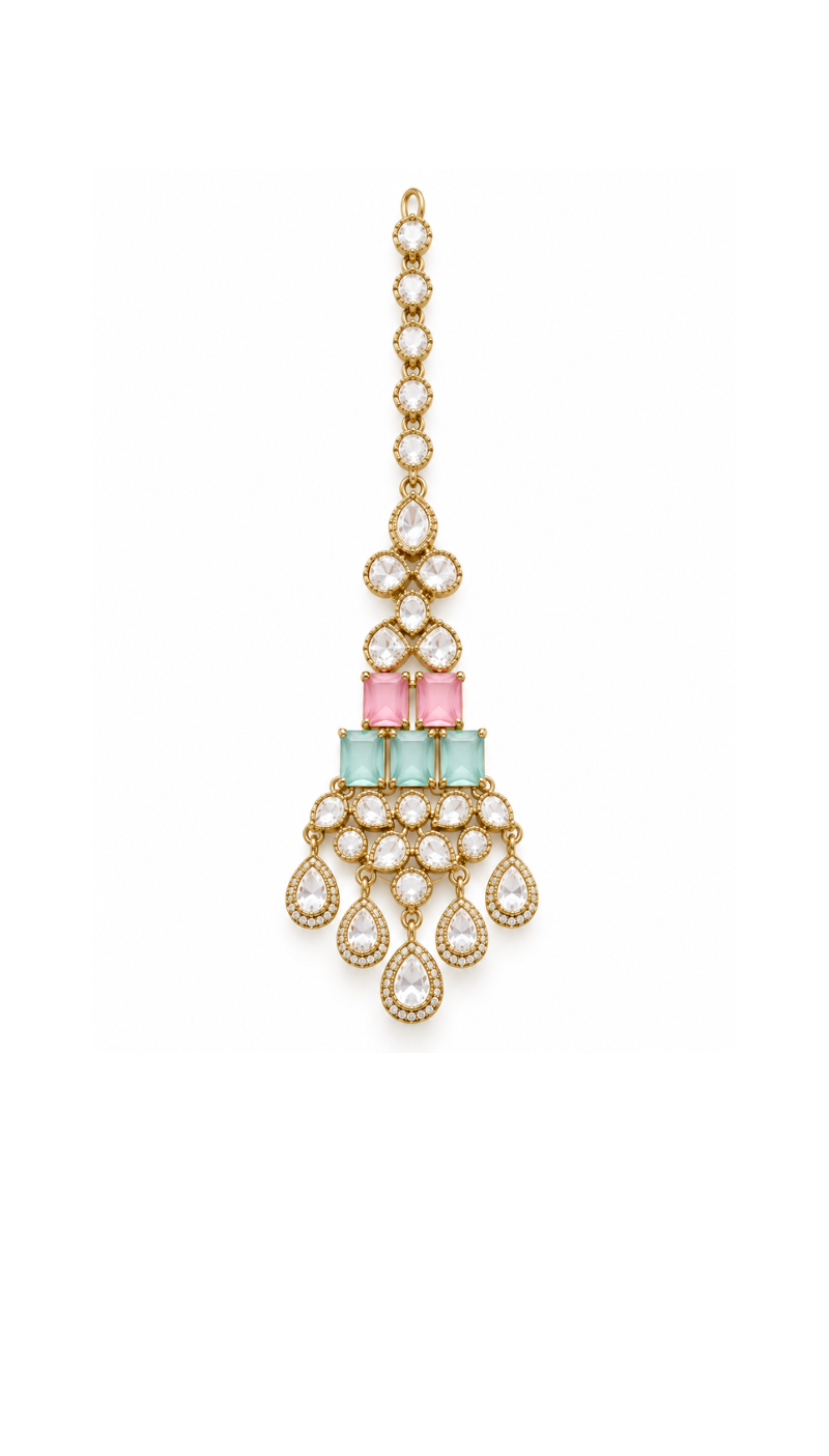 Pastel Gemstone Kundan Necklace Set