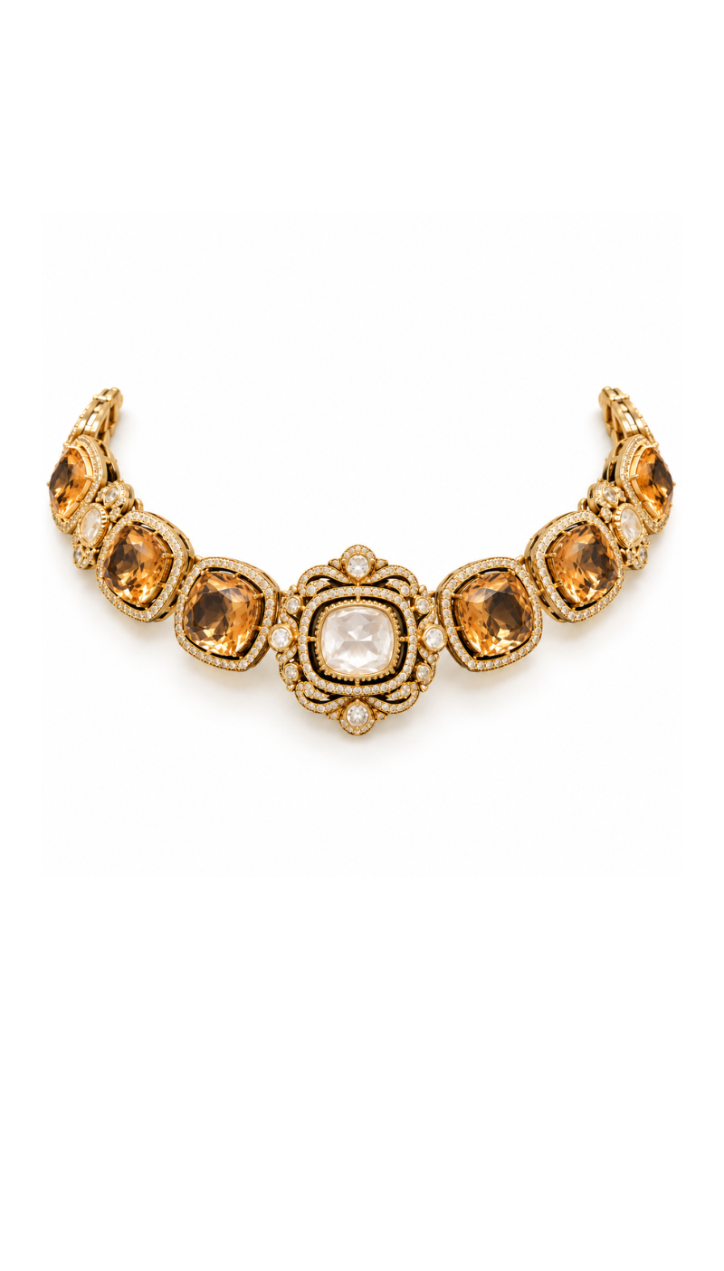 Cushion-Cut Necklace Set