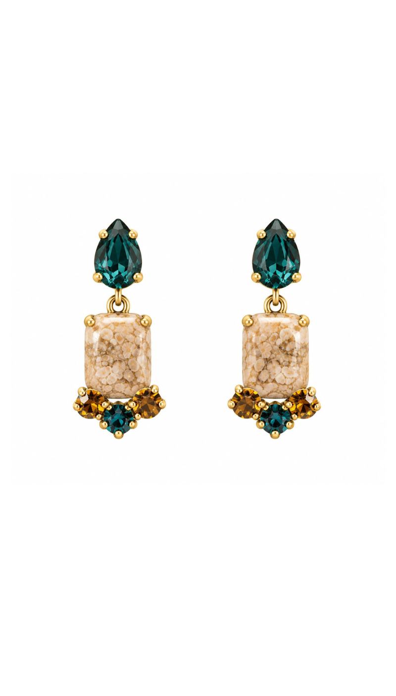 Émeraude Contrast Earrings