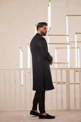 BLACK SEQUENCE EMBROIDERY SHERWANI