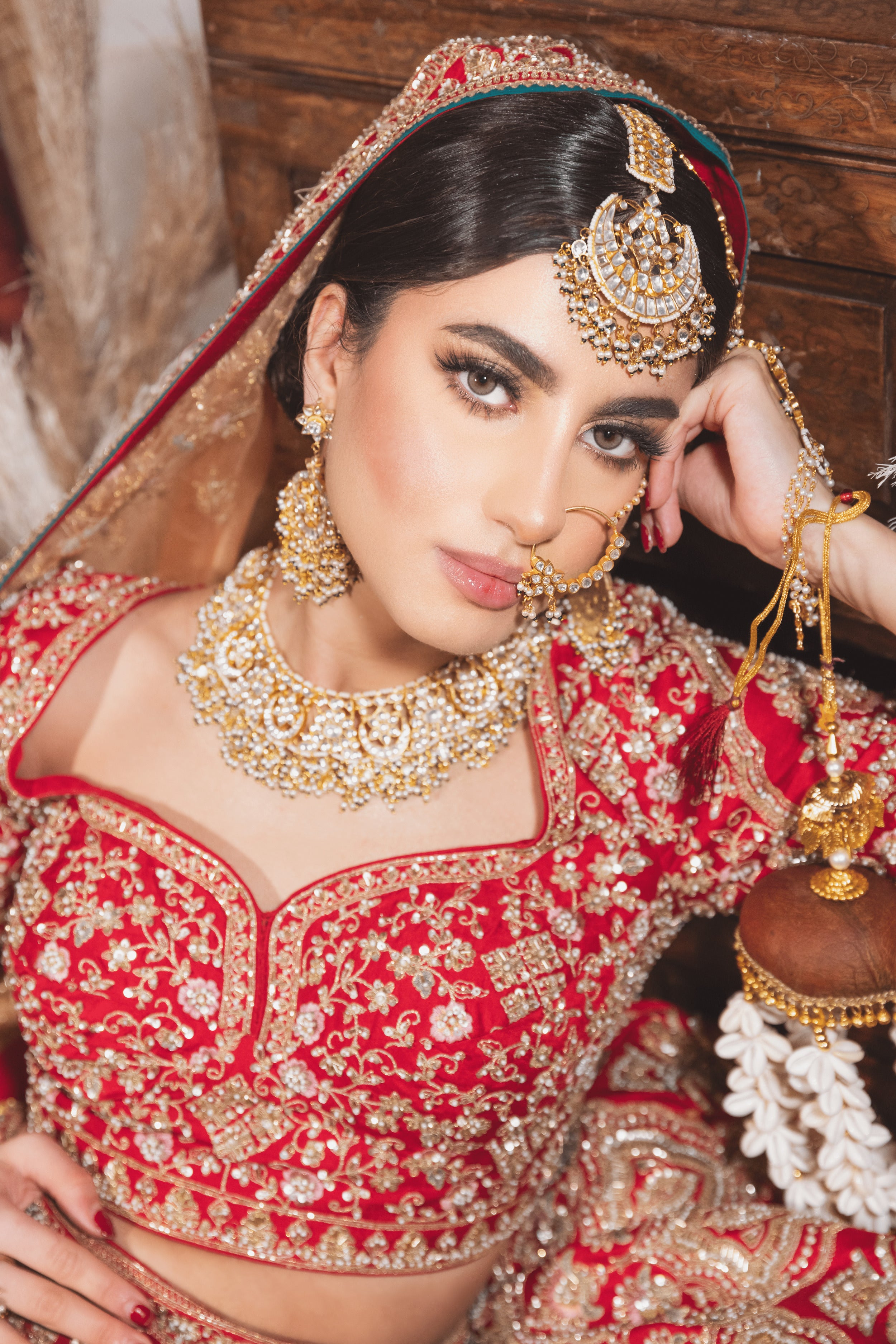 RED BRIDAL SILK LEHENGA