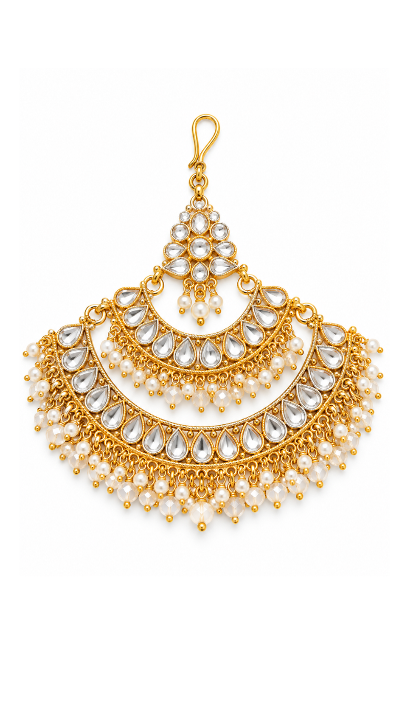 Kundan Cascade Pearl Passa