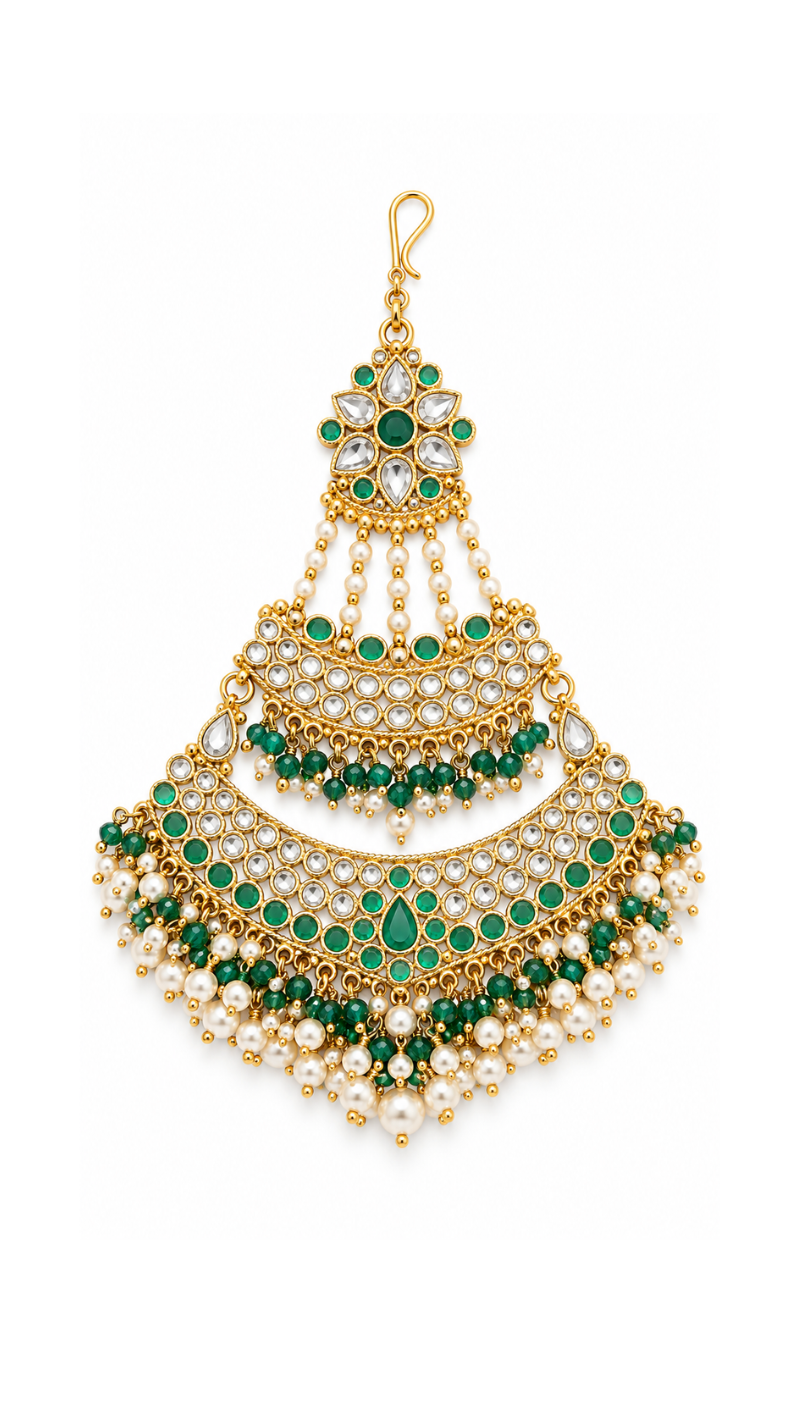 Emerald Bloom Kundan Passa