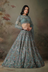 RAMA TOP WITH FULL SLEEVES EMB KALI LEHENGA SET