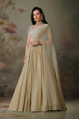 GOLDEN TOP WITH DRAPE SKIRT