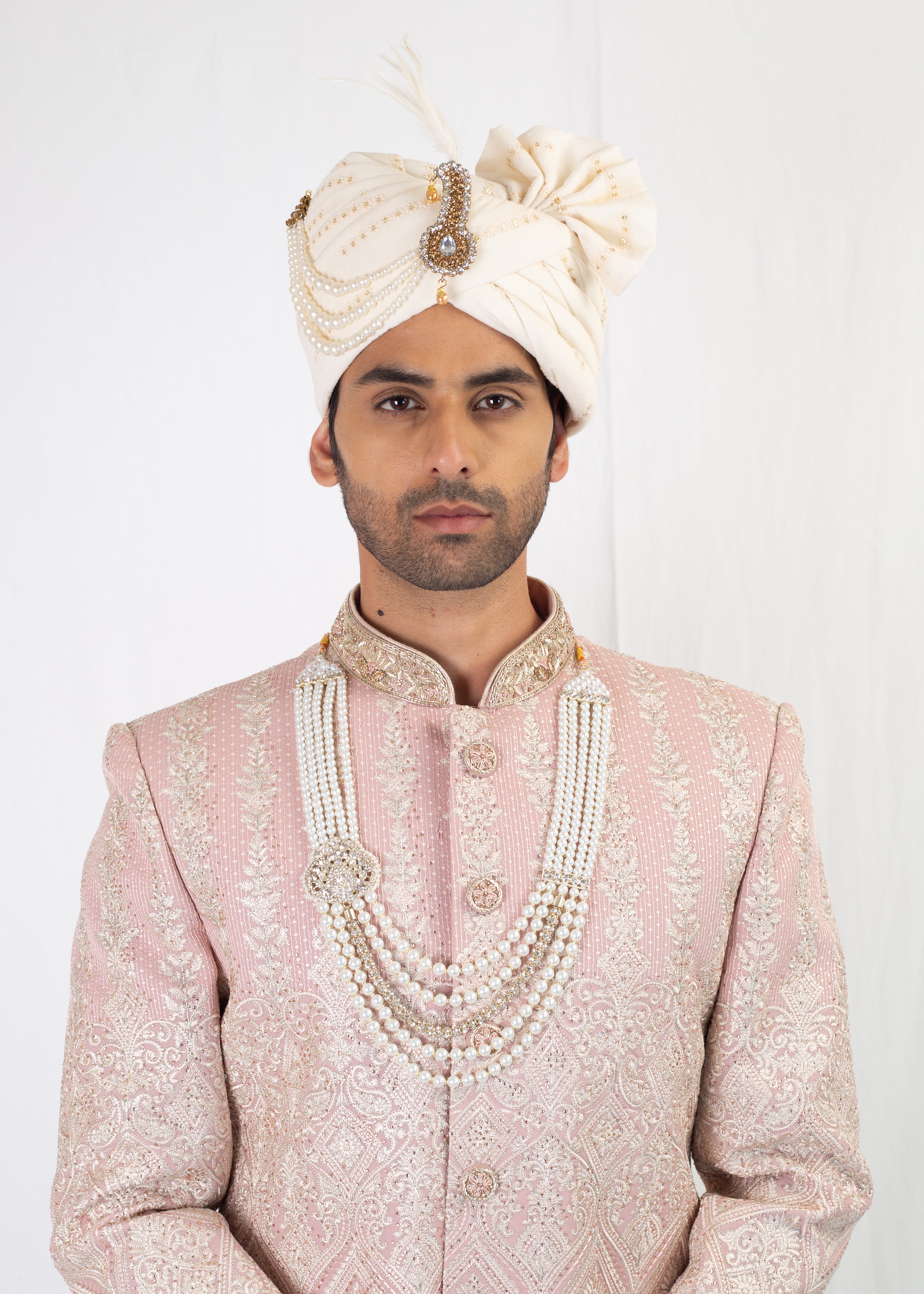 BABY PINK EMBROIDERY SHERWANI WITH TROUSER