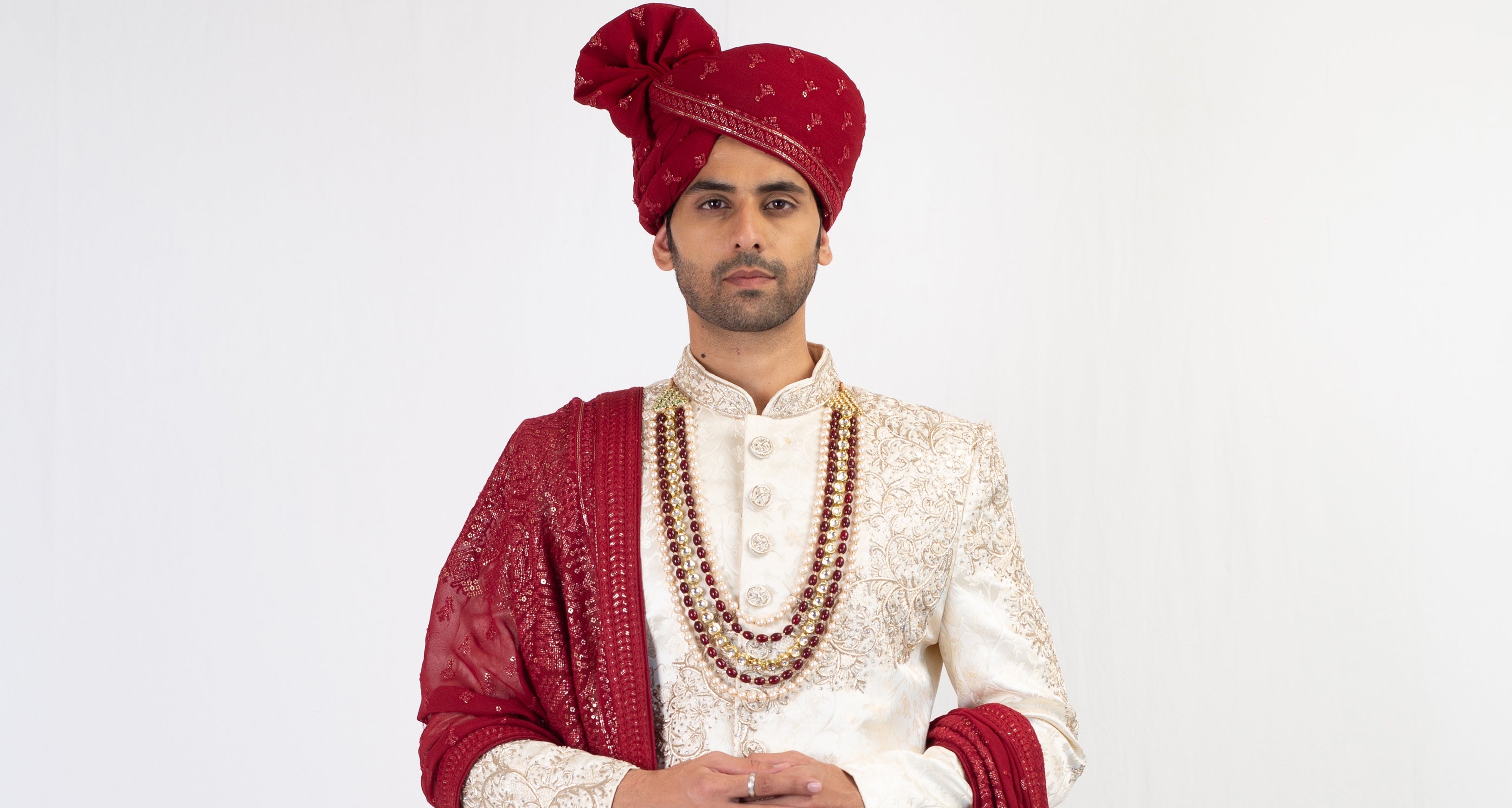 CREAM ELEGANT SHERWANI WITH TROUSER