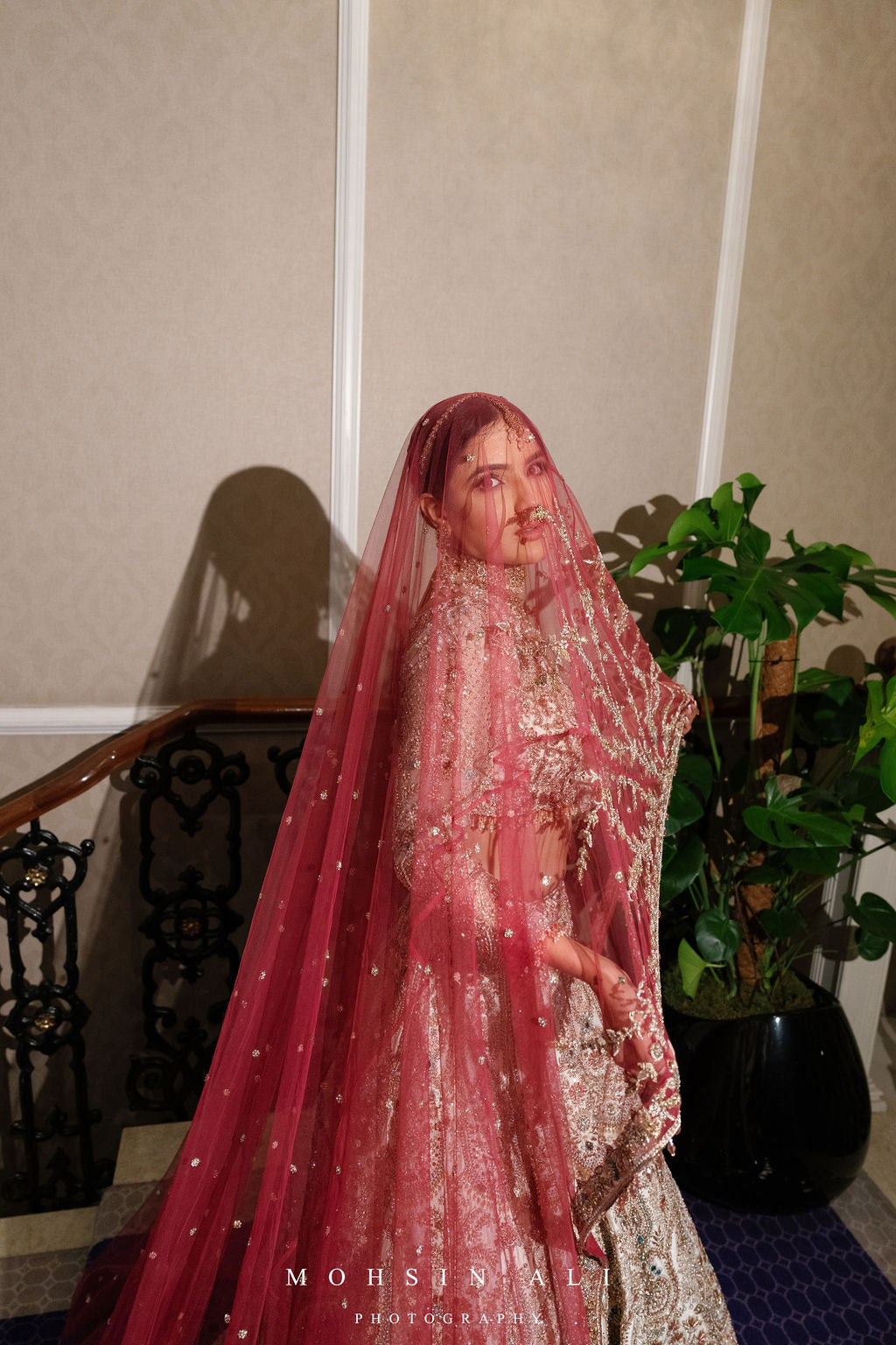 White Bridal Lehenga With Dupatta & Veil