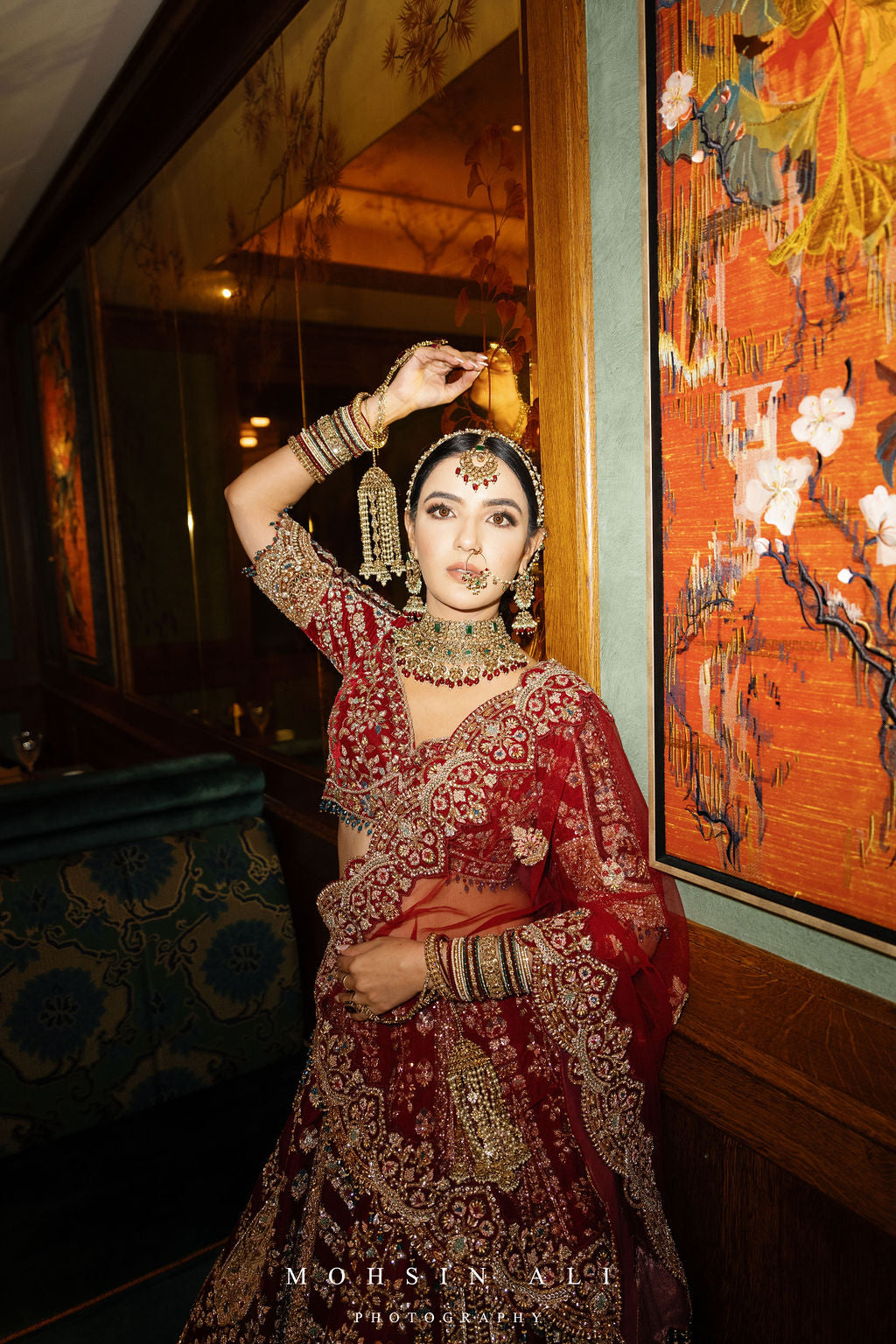 Red velvet Bridal Lehenga