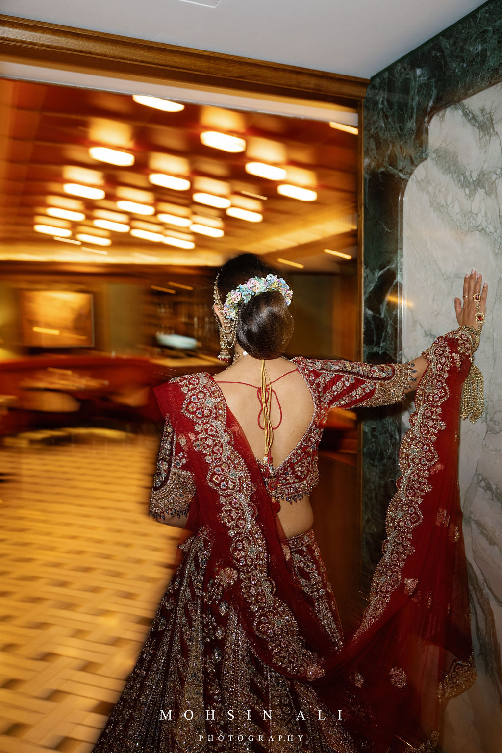 Red velvet Bridal Lehenga
