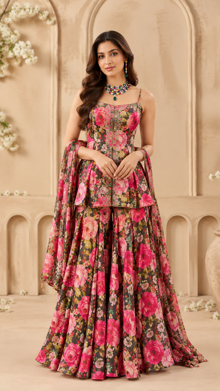 Rose Garden Floral Lehenga