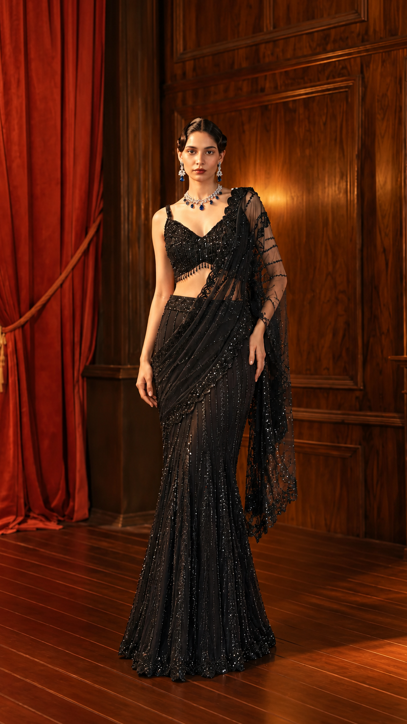 Stone Black Saree