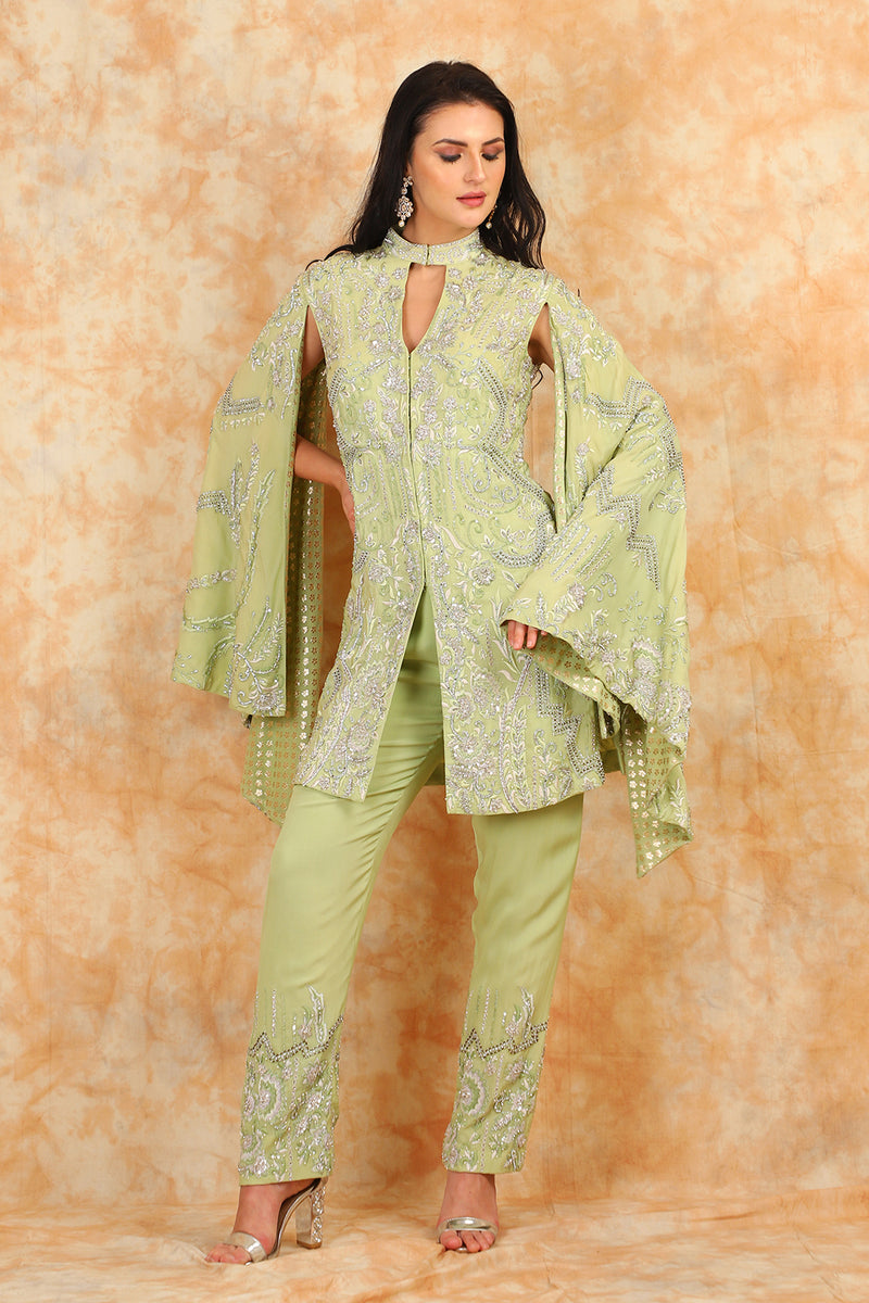 Embroidery Shirt with Trouser