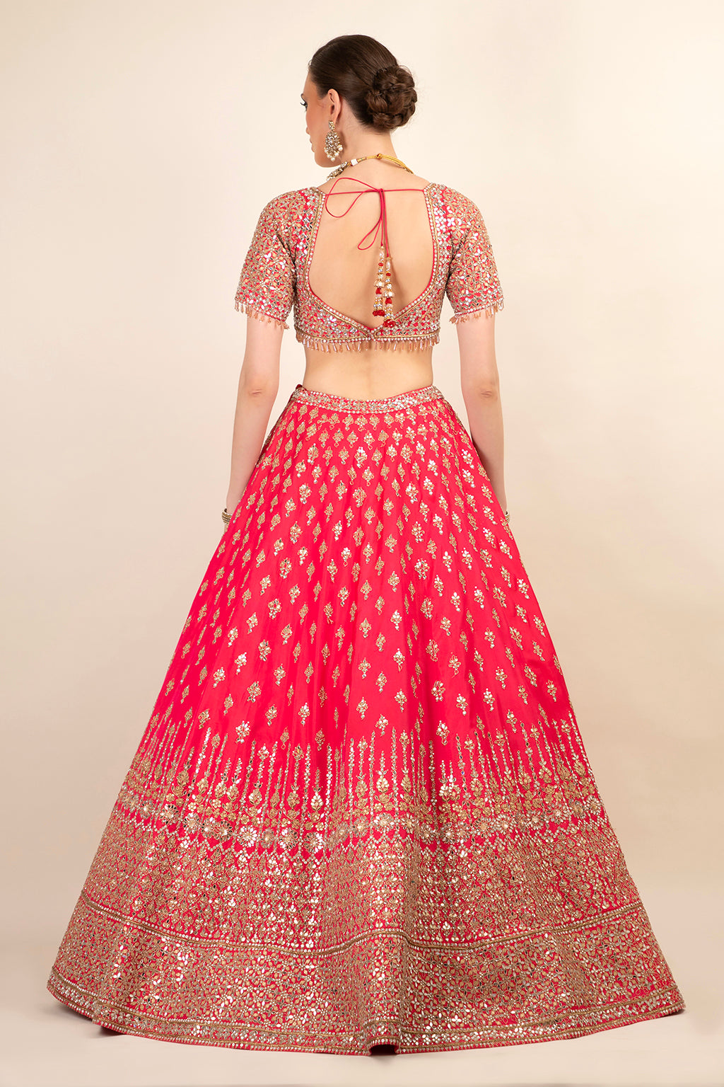 PINK SILK LEHENGA AND DUPTTA