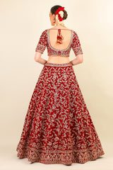 RED VELVET BRIDAL LEHENGA