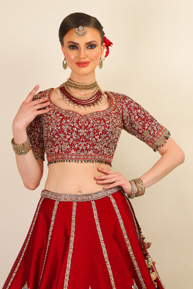 BRIDAL SILK LEHENGA WITH TWO DUPATTA