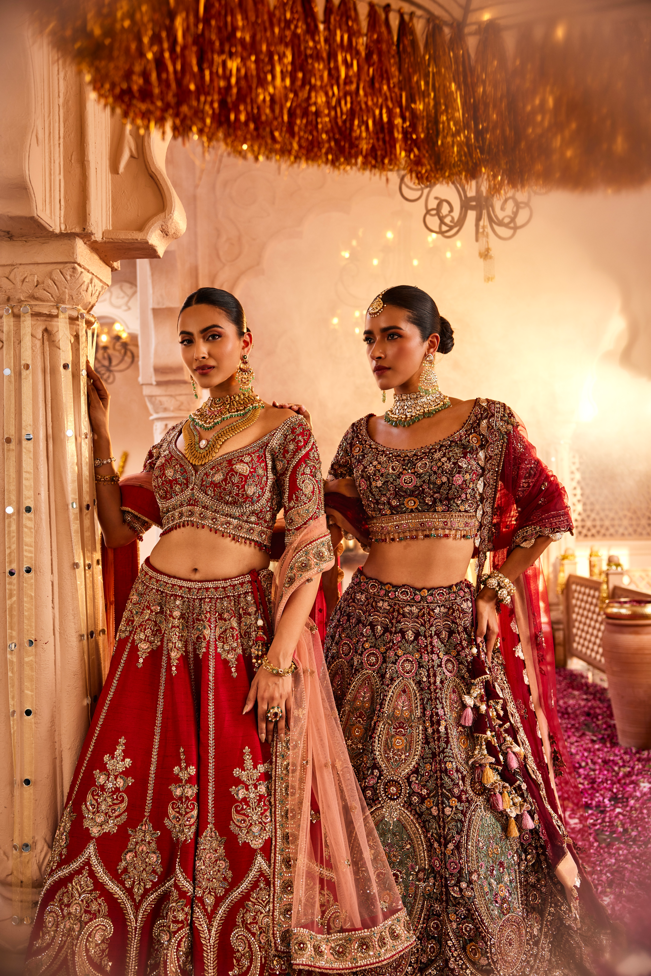 RED SILK BRIAL LEHENGA WITH EMBROIDERY TOP AND DUPATTA