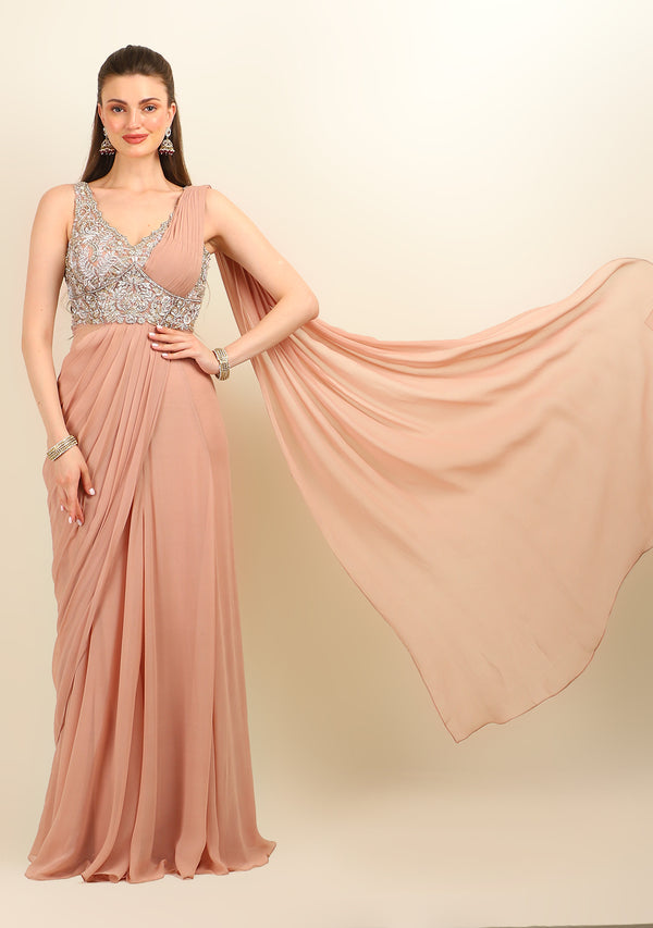 NUDE STITCH SAREE