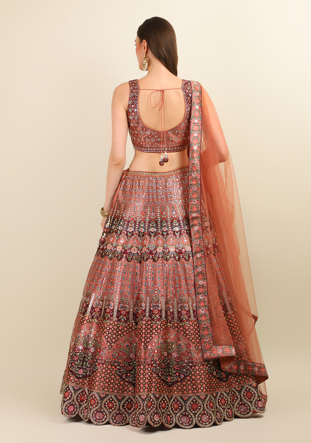 DIGITAL PRINTED BROWN LEHENGA