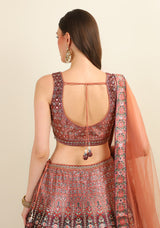 DIGITAL PRINTED BROWN LEHENGA