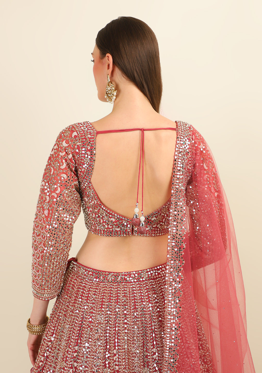 ONION PINK EMBROIDERED LEHENGA