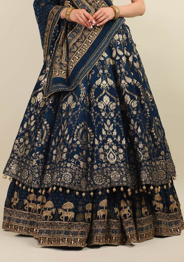 BLUE SILK LEHENGA