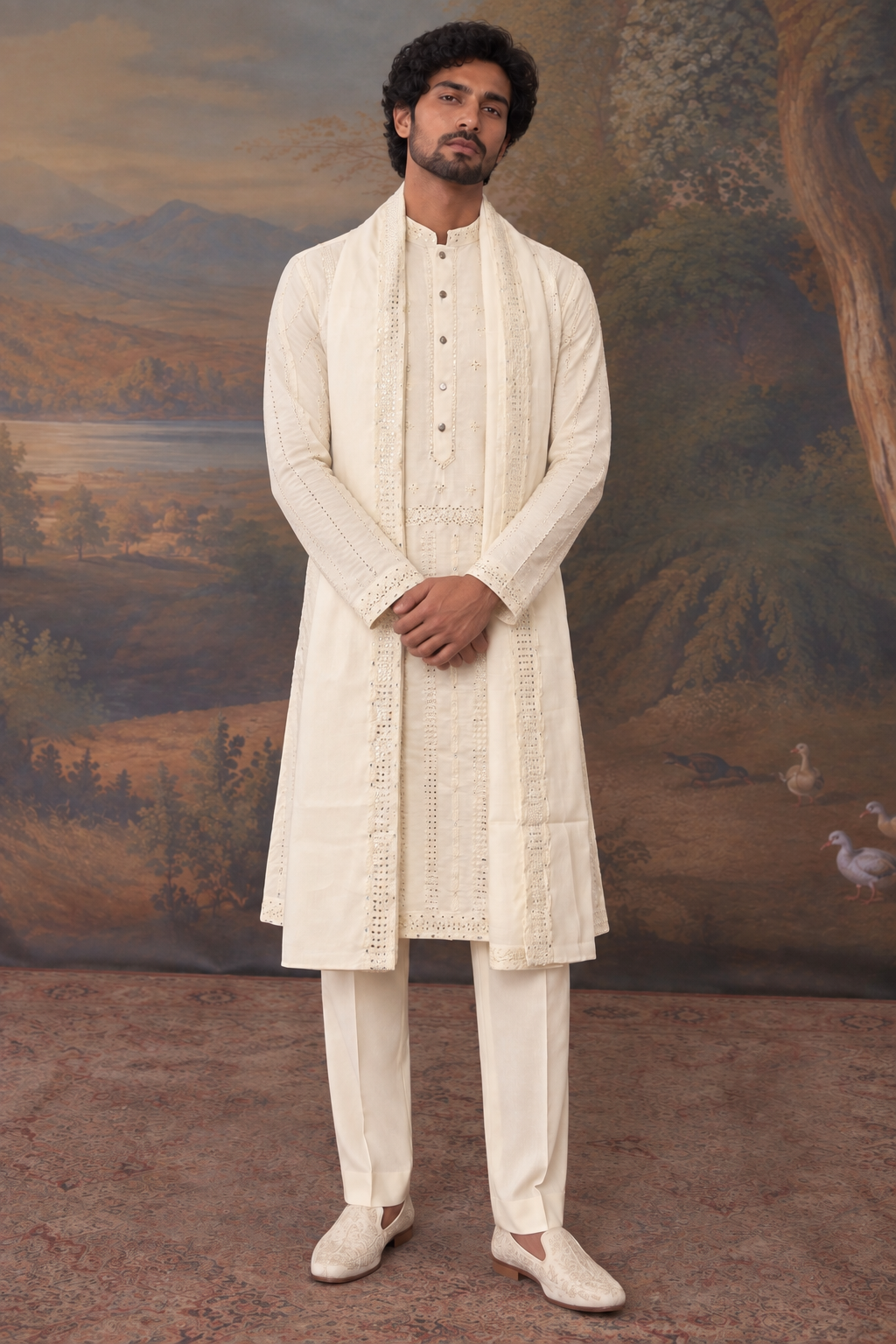 Ivory Heritage Kurta & Embroidered Dupatta