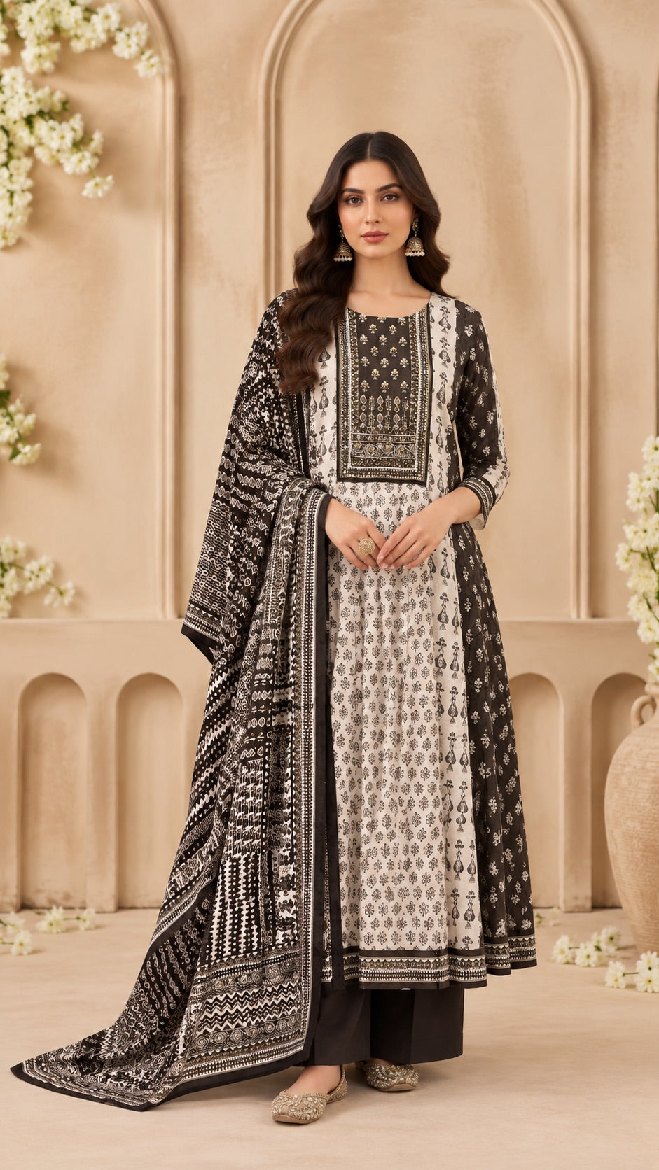 Charm Mehandi Printed Suit Set