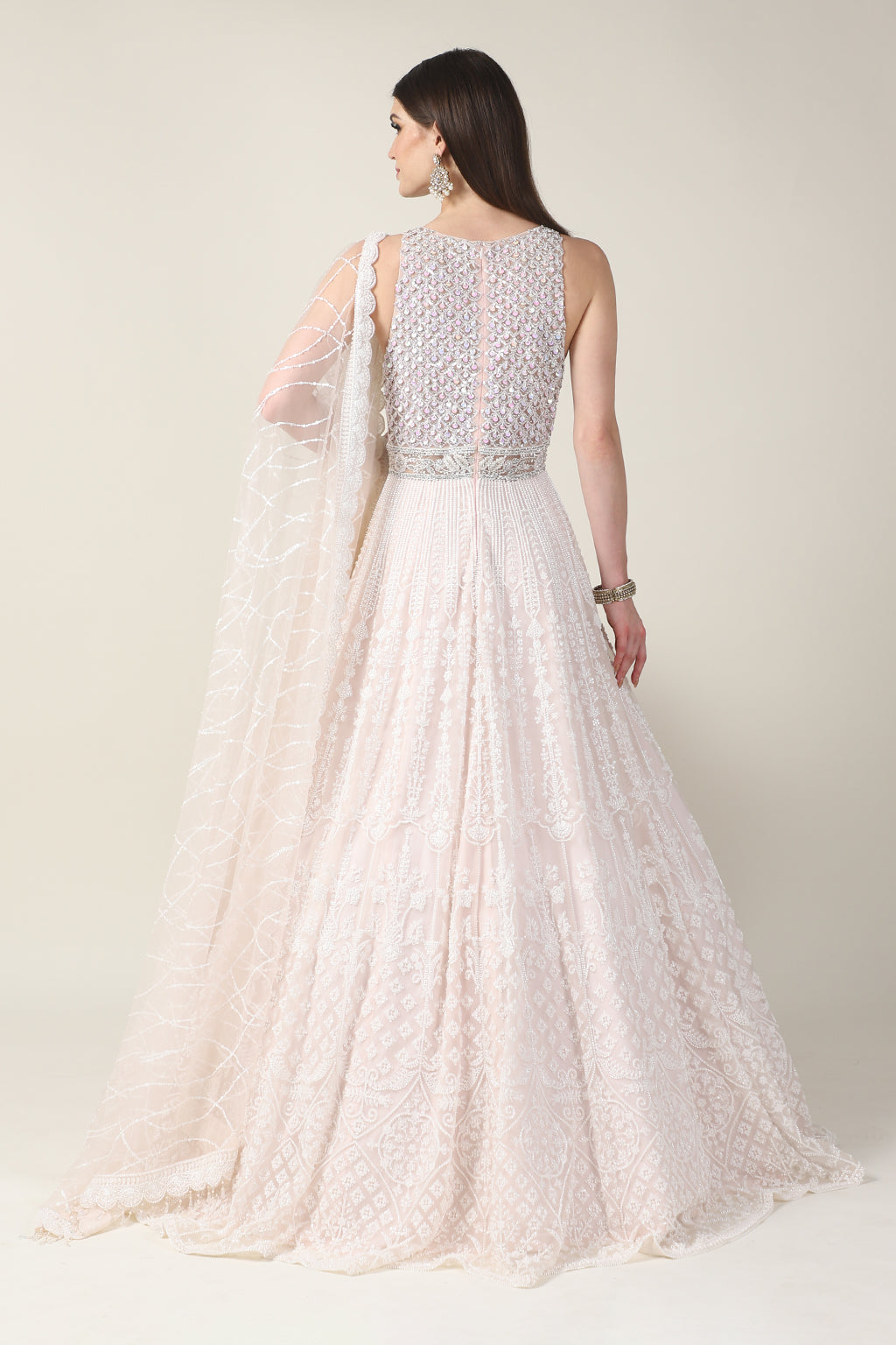 LIGHT PINK EMB GOWN