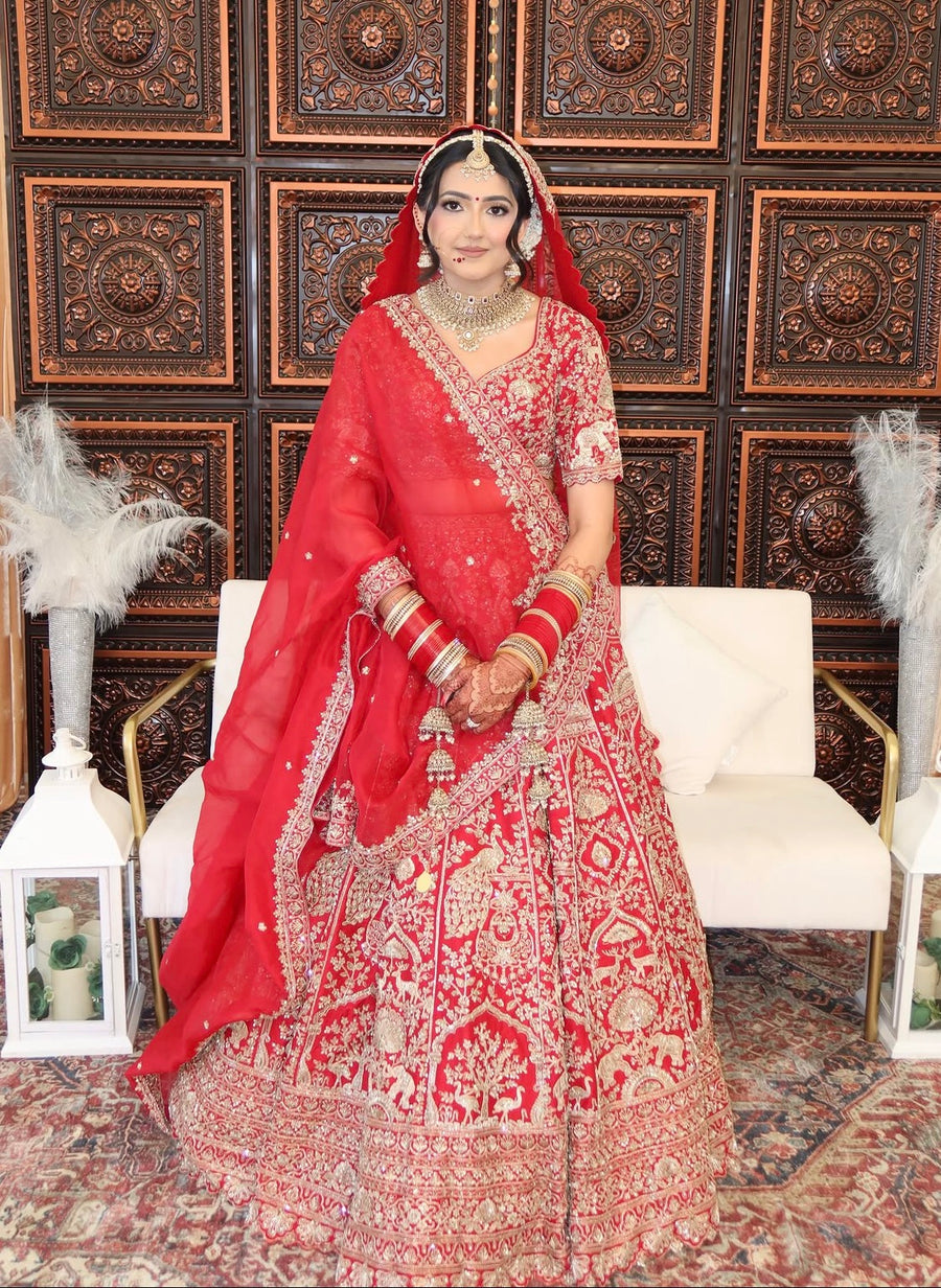 Preet in Regal Ruby Bridal Lehenga